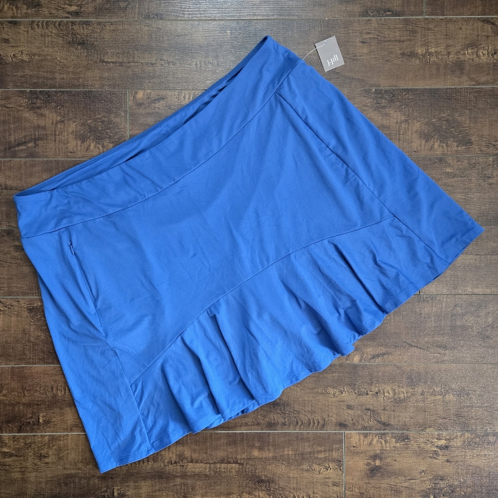 J. Jill Fit Supreme Stretch Flounced Hem Skort NWT Blue Size 3X